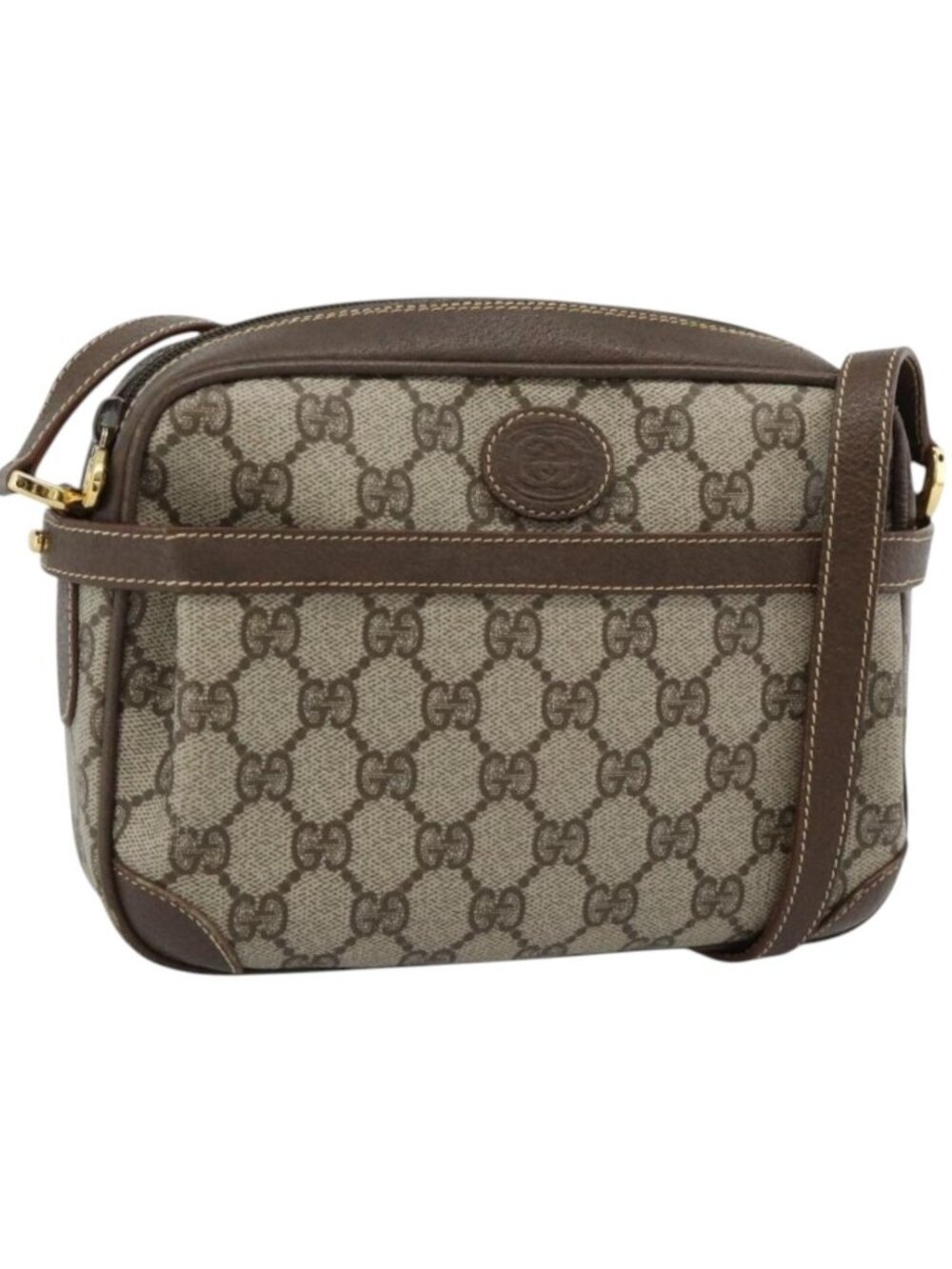 GUCCI GG Supreme Shoulder Bag PVC Beige Gold 007 084 0092